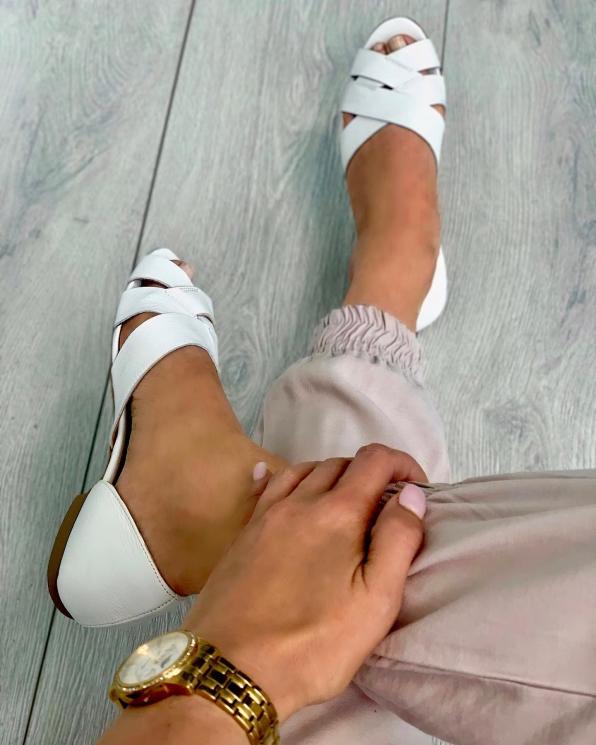 Białe sandały damskie skórzane 3526/G02