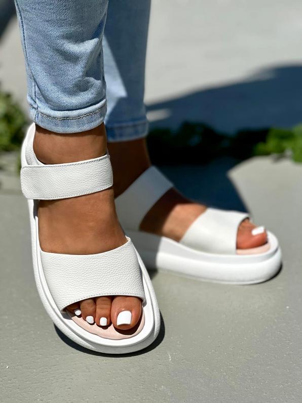 Białe sandały damskie skórzane 3991/G02