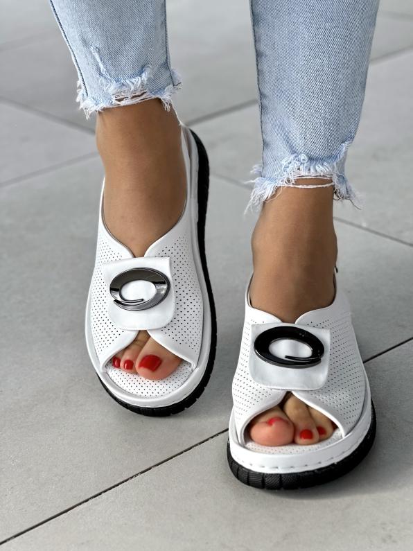 Białe sandały damskie skórzane  GD-SZ-012/WHITE