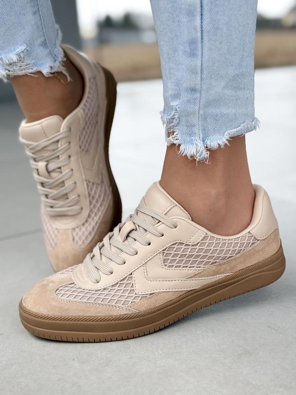 Nowoczesne sneakersy ze skóry naturalnej GD-HY-05/BEIGE