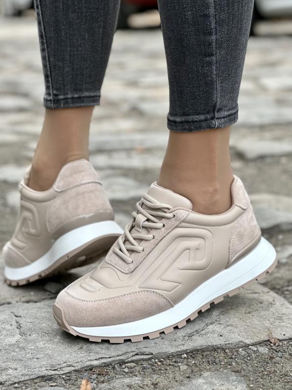 Damskie sneakersy skórzane LUT/55C0027/BEIGE