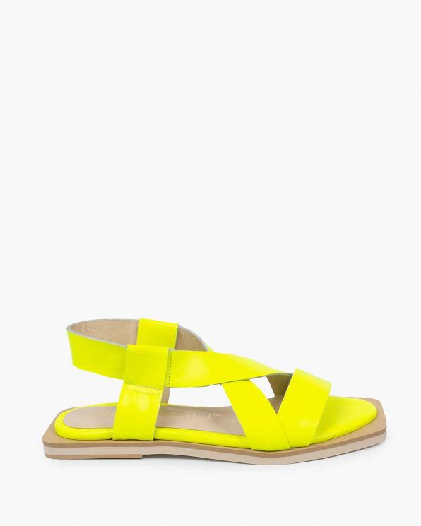 Żółte sandały damskie skórzane 3929/H56