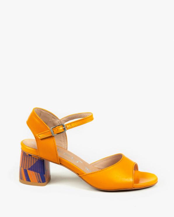 Pomarańczowe sandały damskie skórzana 2711/E32