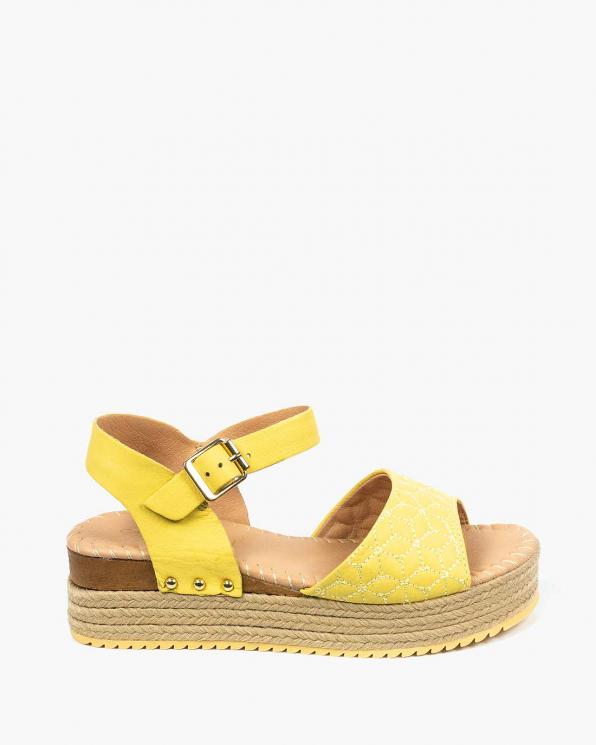 Żółte sandały damskie skórzane KON/330701/LIMA