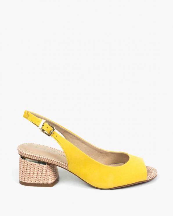 Żółte sandały damskie skórzane EXI/7059/333/626X