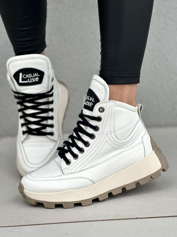 Białe sneakersy damskie skórzane  4922/G02