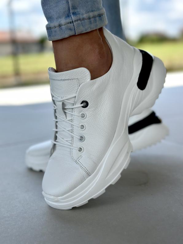 Białe sneakersy damskie skórzane  4574/G02