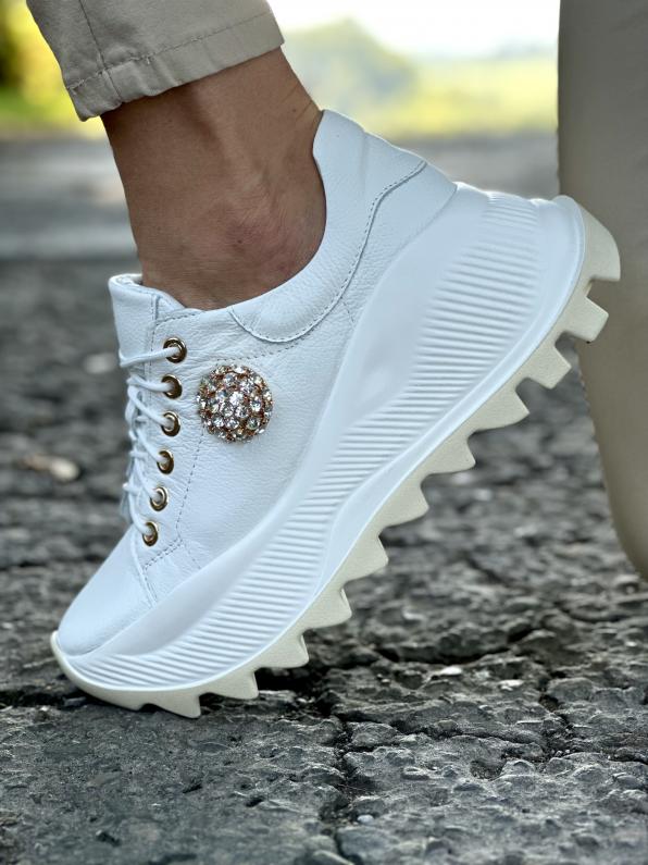 Białe sneakersy damskie skórzane 4807/G02