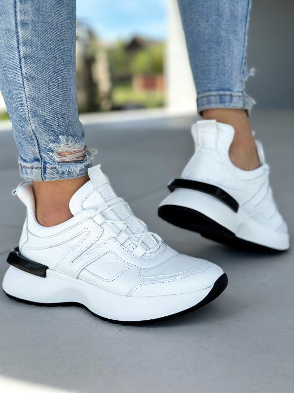 Białe sneakersy damskie skórzane  4463/G02