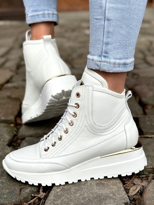 Białe sneakersy damskie skórzane 4345/534/A38
