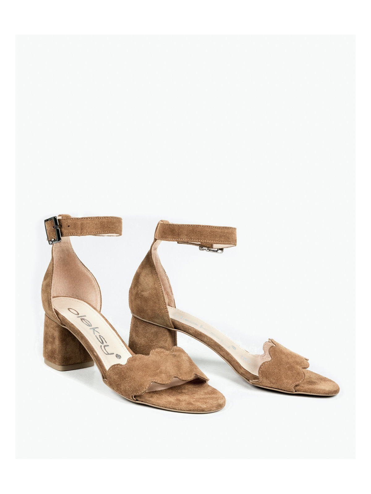 Brązowe sandały damskie skórzane