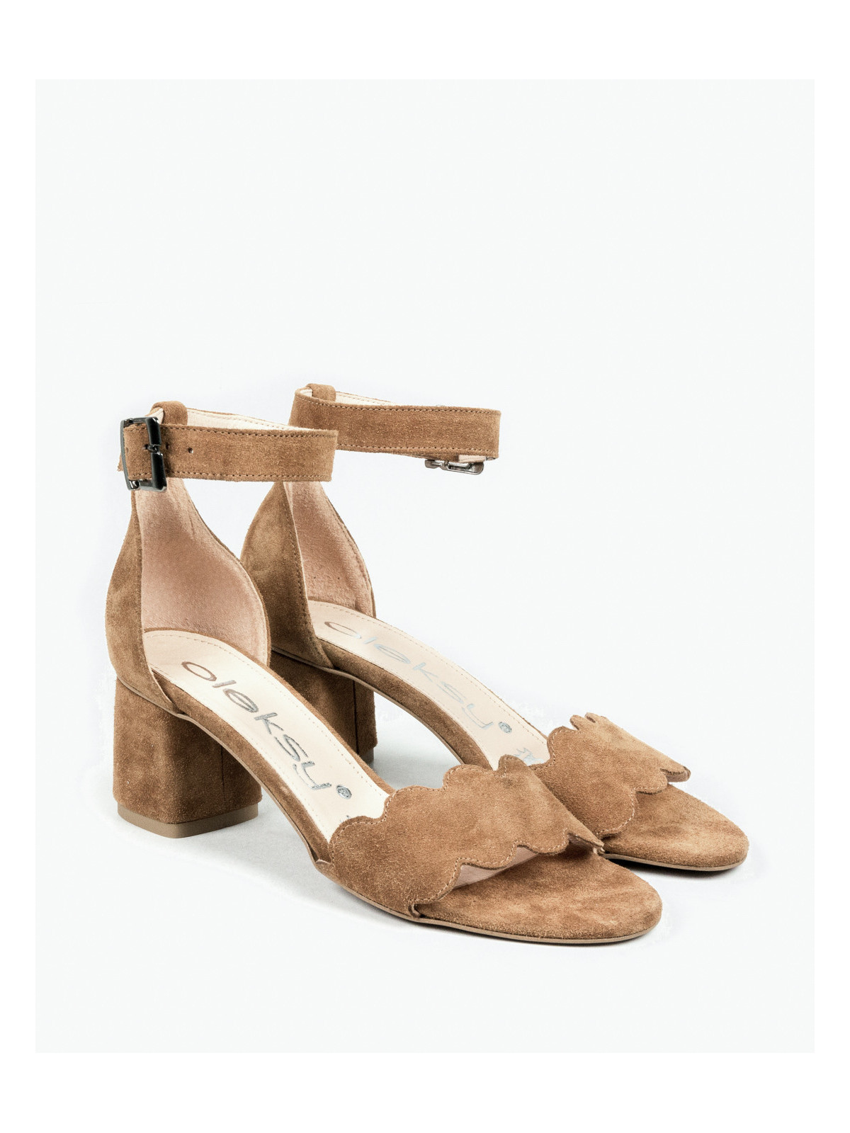 Brązowe sandały damskie skórzane