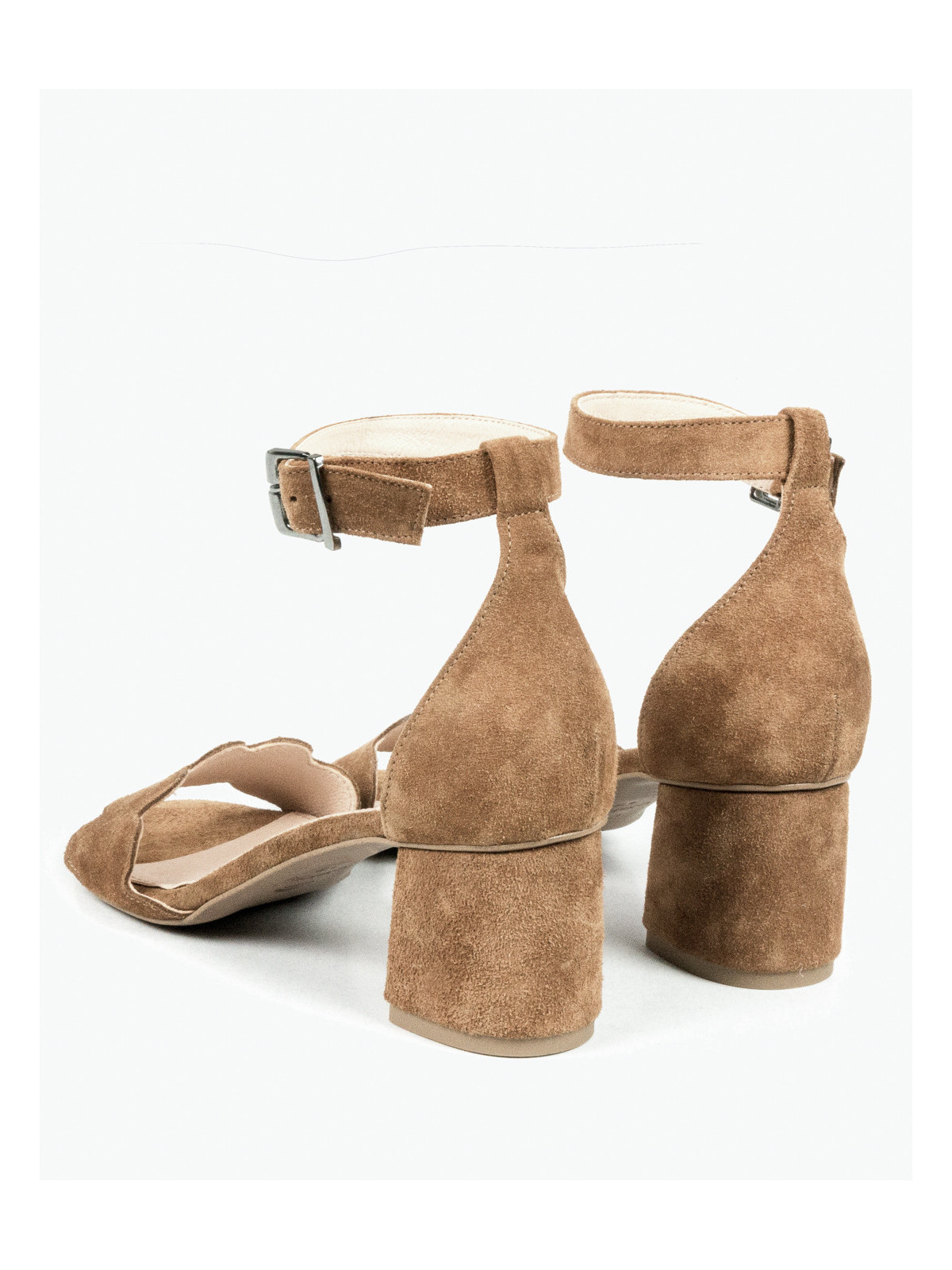 Brązowe sandały damskie skórzane