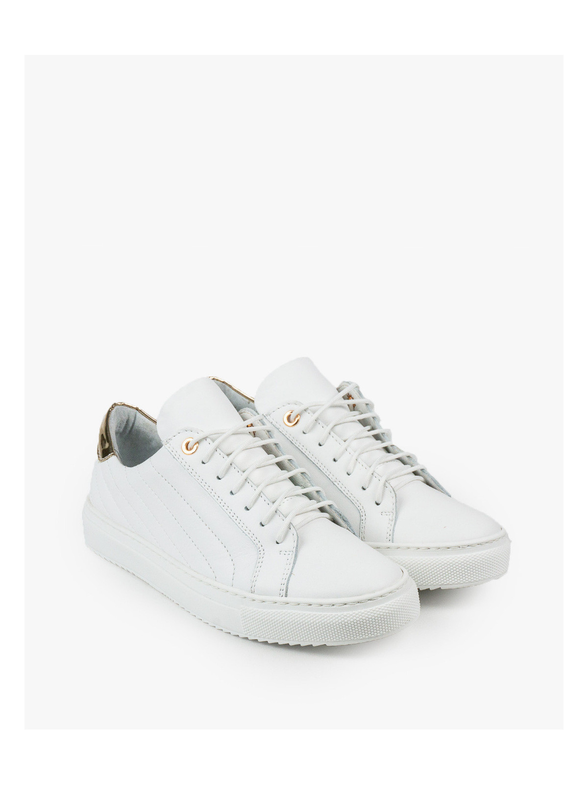 Białe trampki damskie skórzane