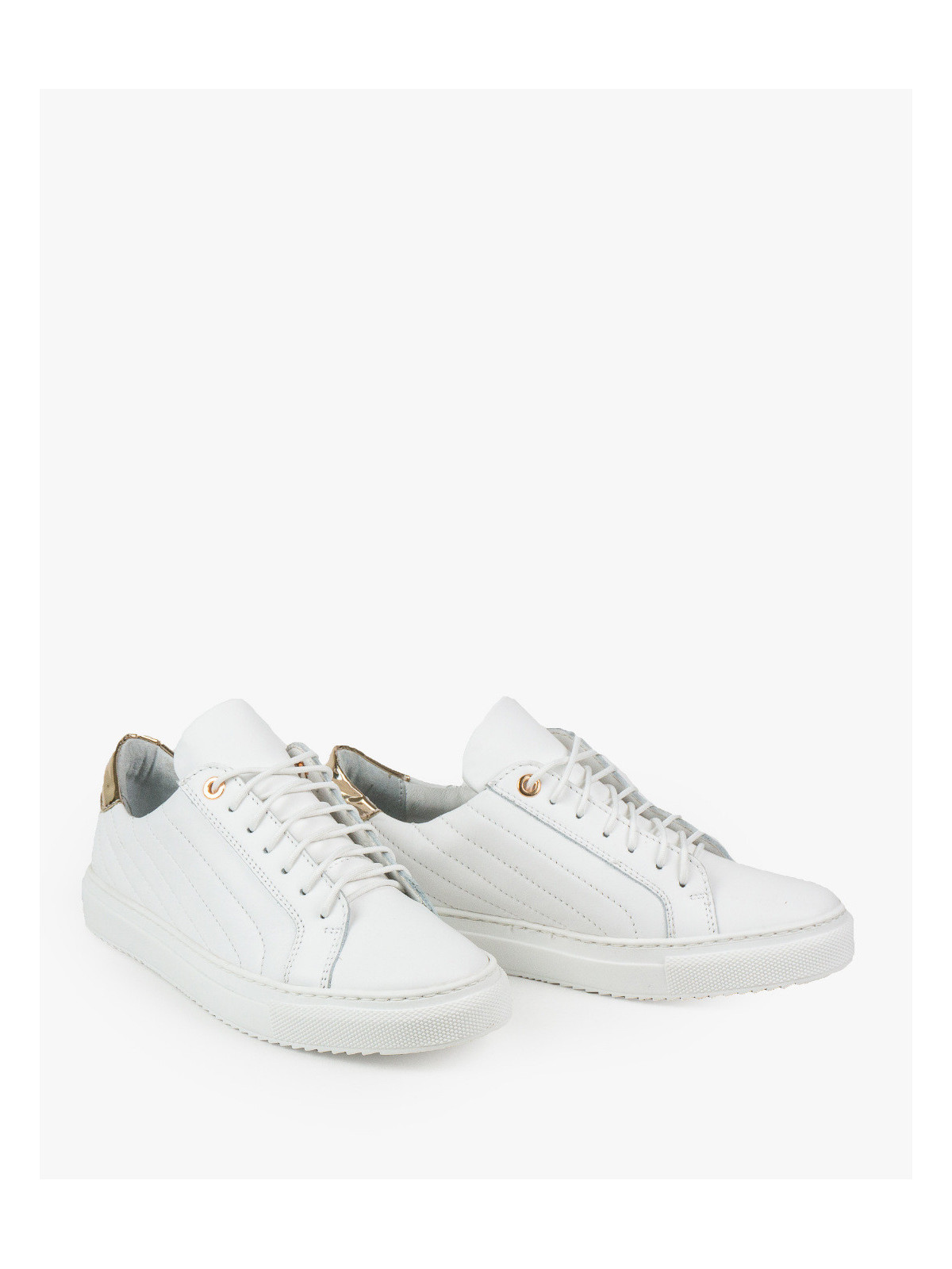 Białe trampki damskie skórzane