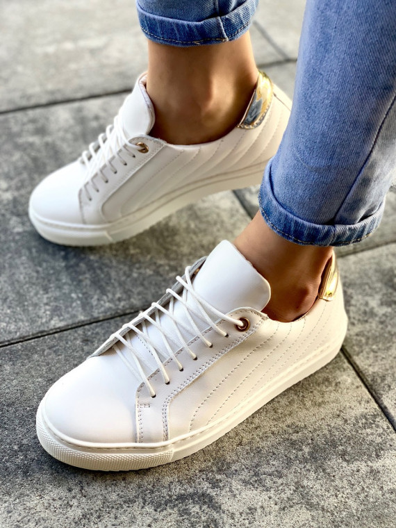 Białe trampki damskie skórzane
