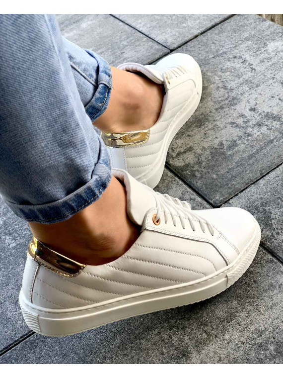 Białe trampki damskie skórzane