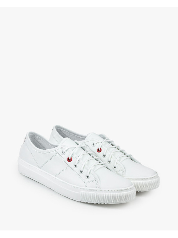 Białe trampki damskie skórzane