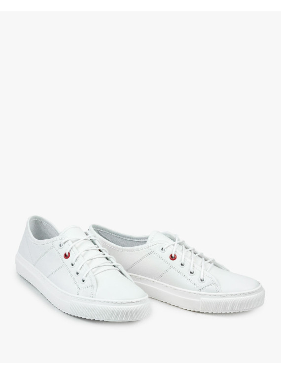 Białe trampki damskie skórzane