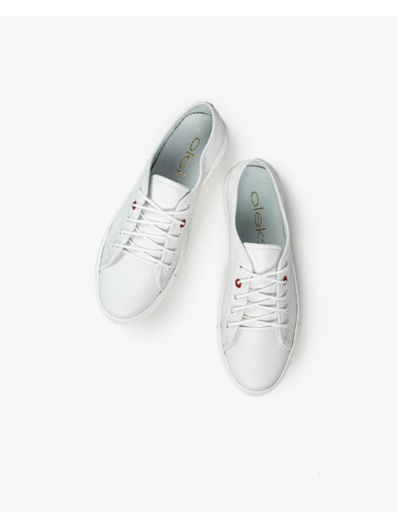 Białe trampki damskie skórzane