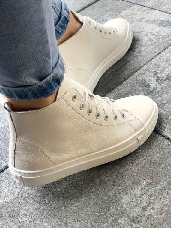 Białe trampki damskie skórzane