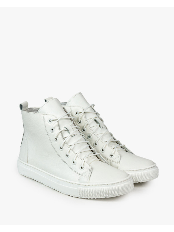 Białe trampki damskie skórzane