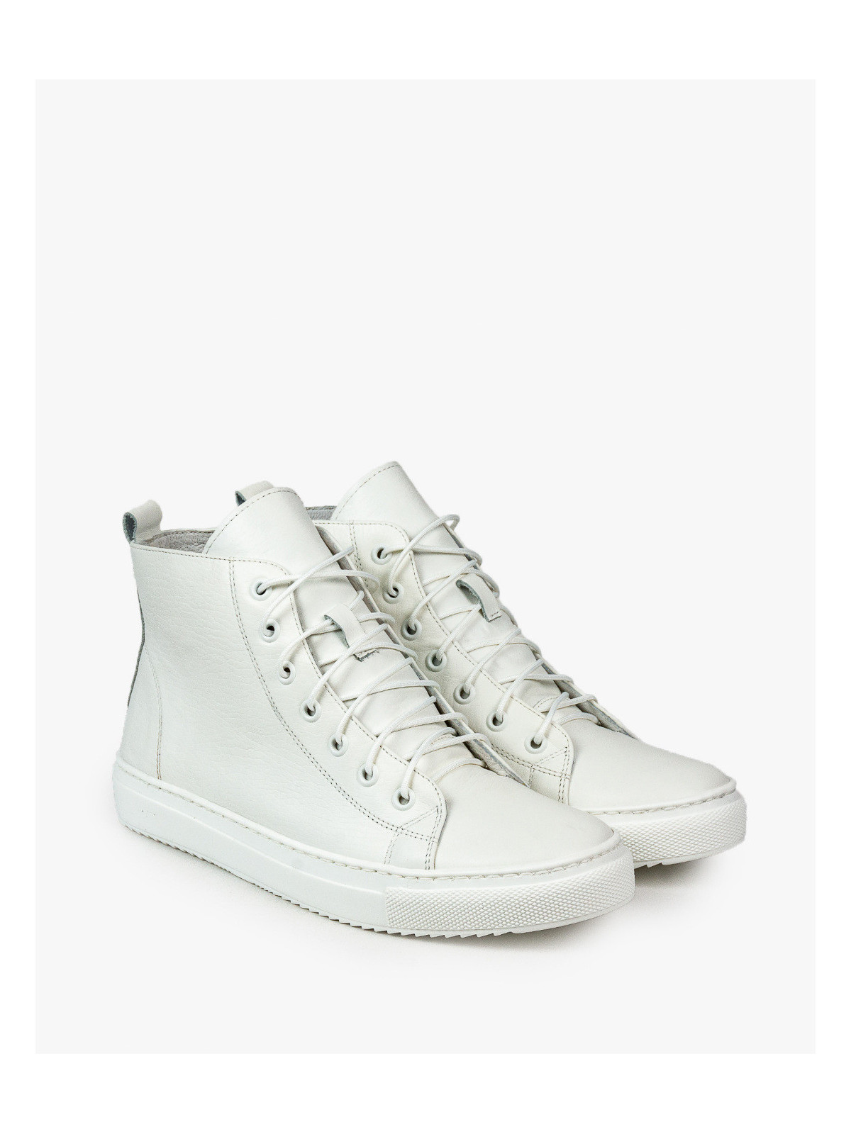 Białe trampki damskie skórzane