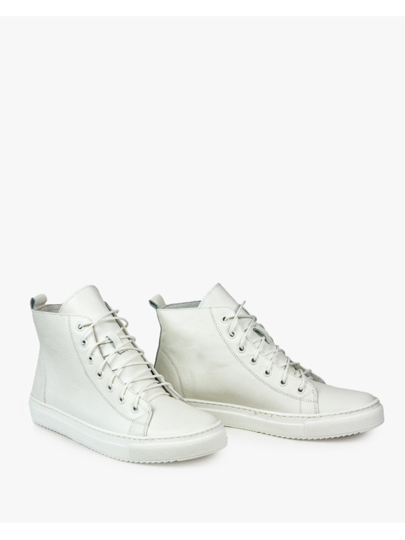 Białe trampki damskie skórzane