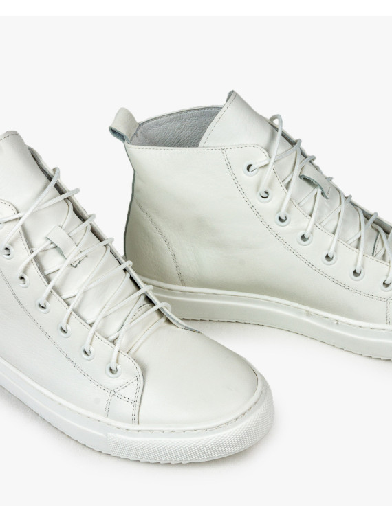 Białe trampki damskie skórzane