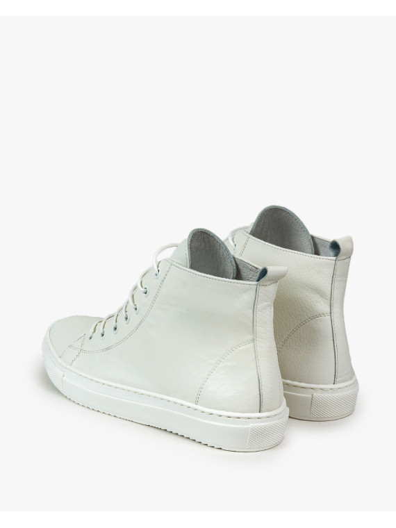 Białe trampki damskie skórzane