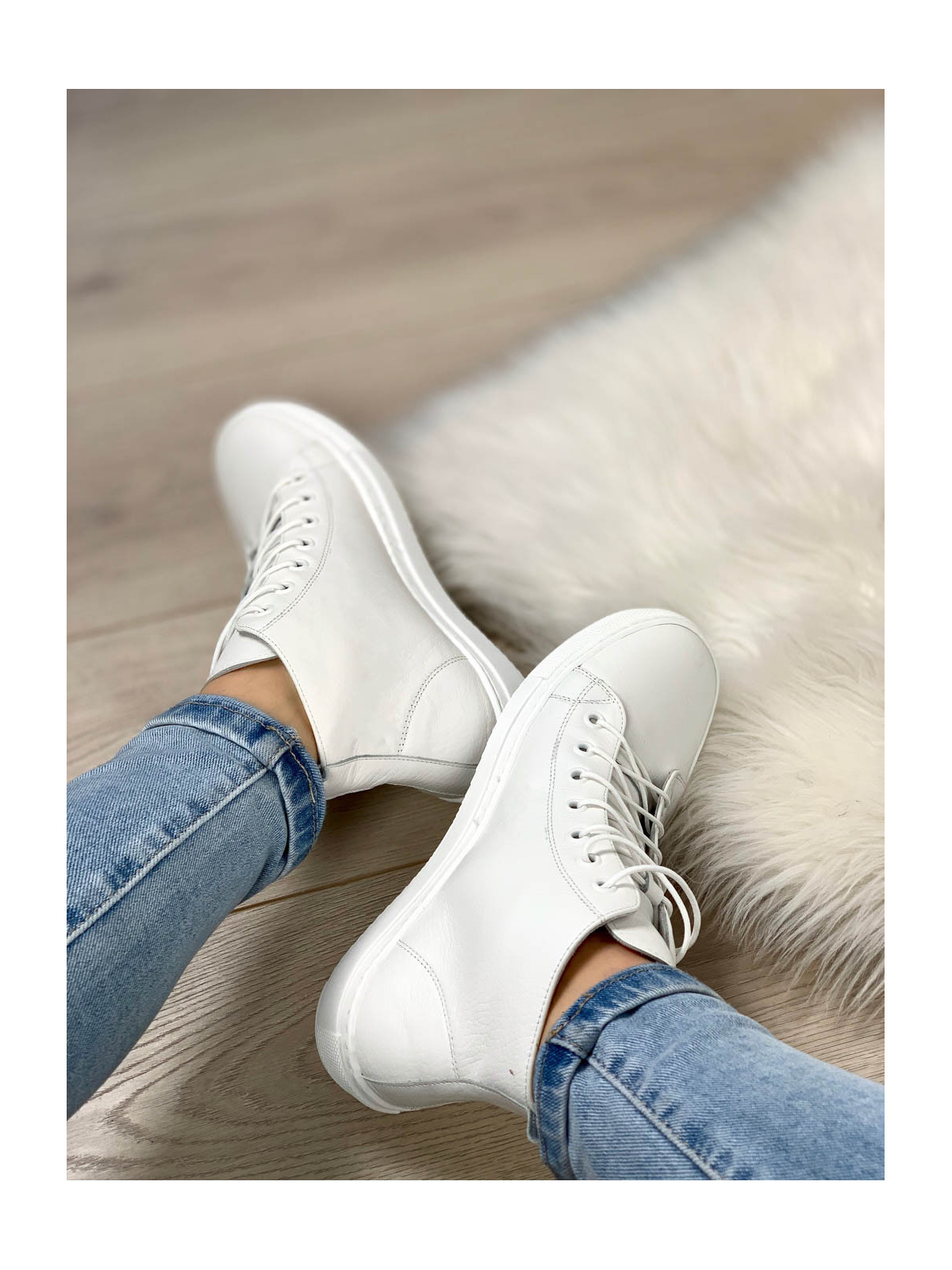 Białe trampki damskie skórzane