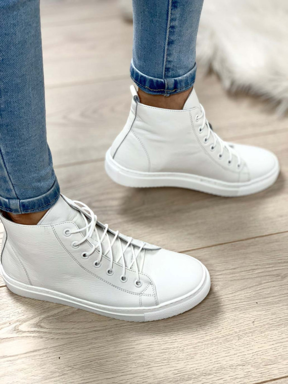 Białe trampki damskie skórzane