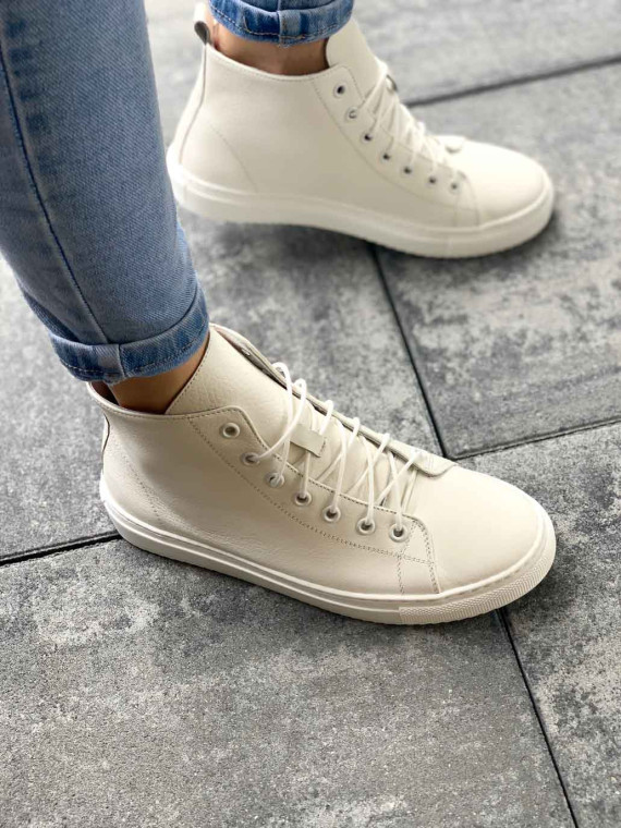 Białe trampki damskie skórzane