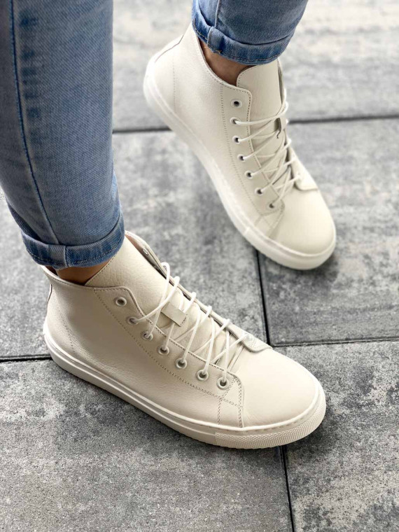 Białe trampki damskie skórzane