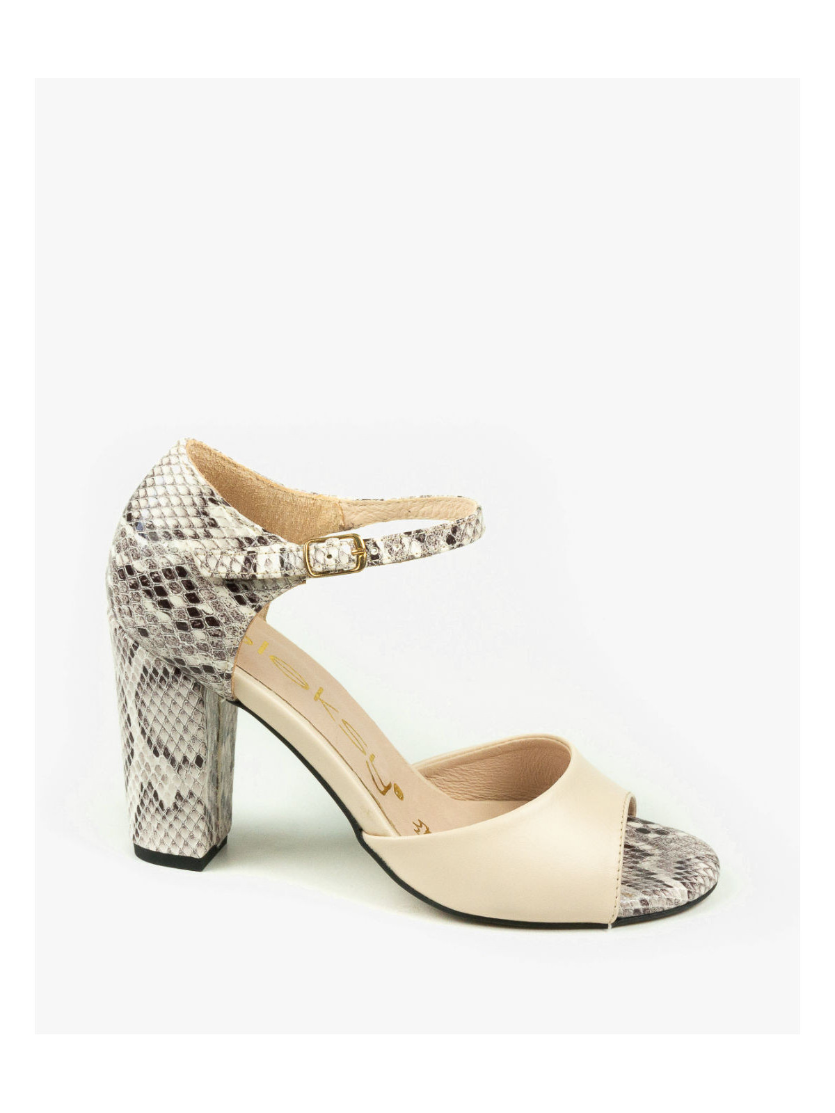 Beżowe sandały damskie skórzane