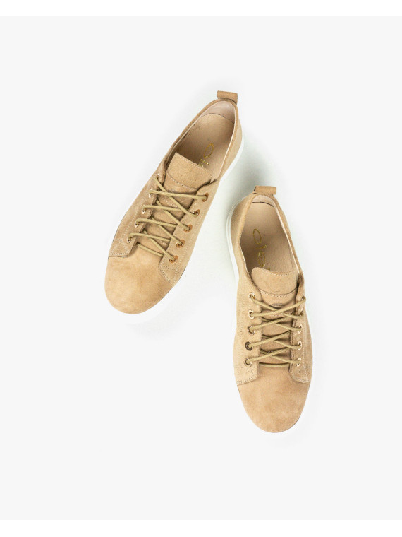 Brązowe trampki damskie skórzane