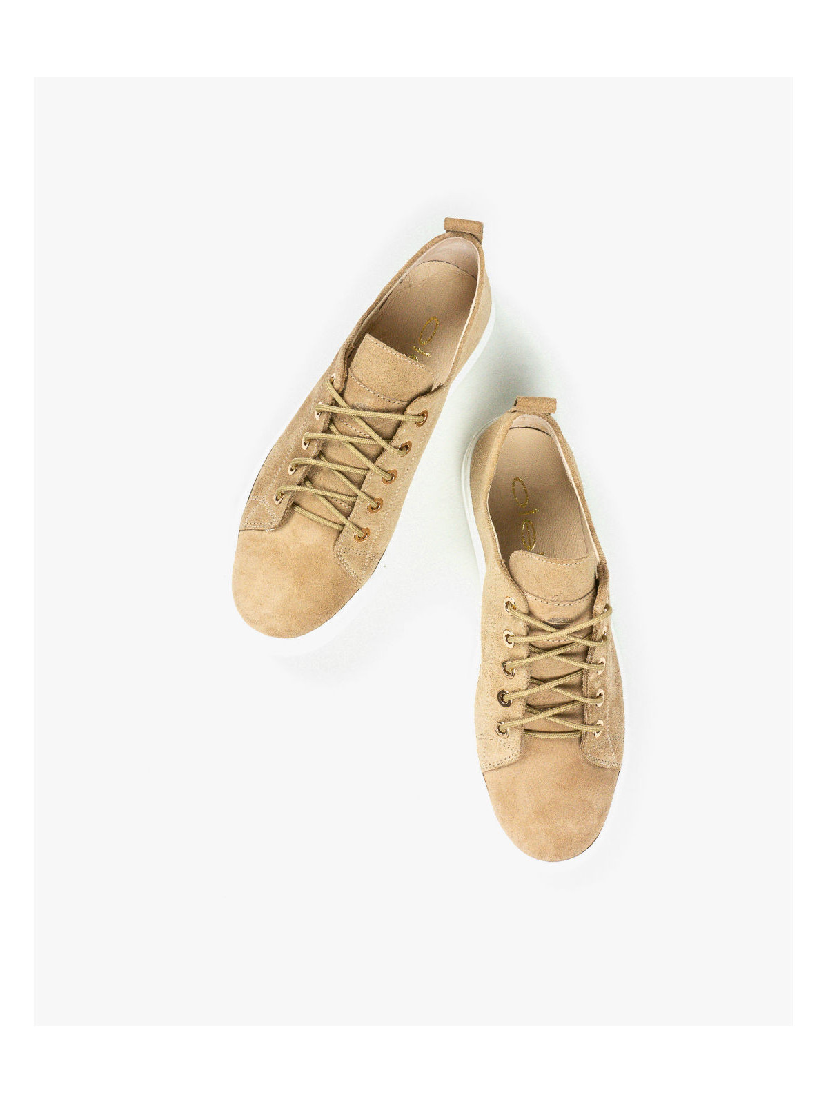 Brązowe trampki damskie skórzane