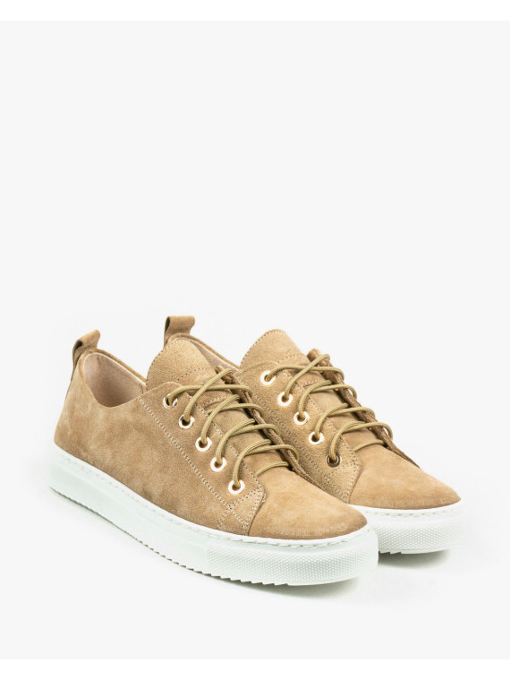 Brązowe trampki damskie skórzane