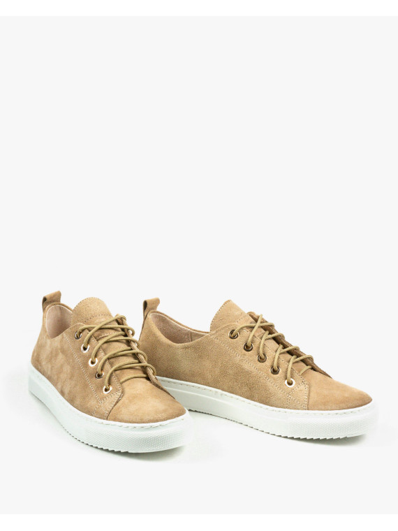 Brązowe trampki damskie skórzane