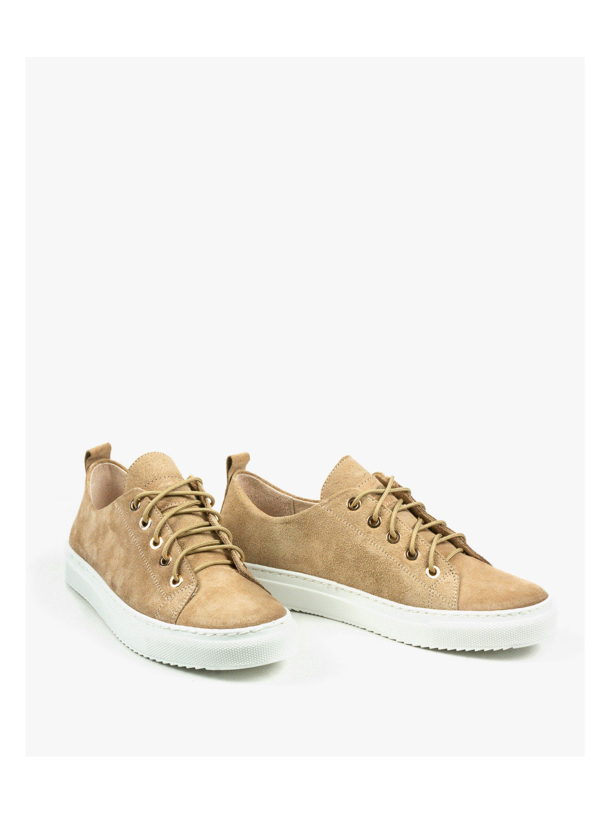 Brązowe trampki damskie skórzane