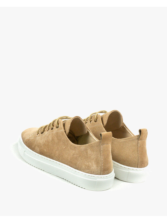 Brązowe trampki damskie skórzane