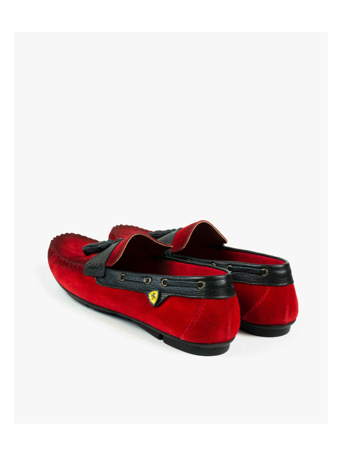 Czerwone mokasyny męskie skórzane