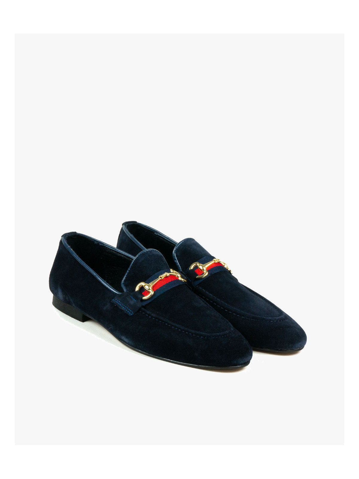 Granatowe mokasyny męskie skórzane