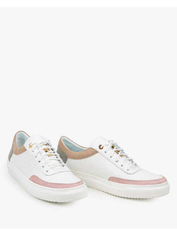 Wielokolorowe trampki damskie skórzane