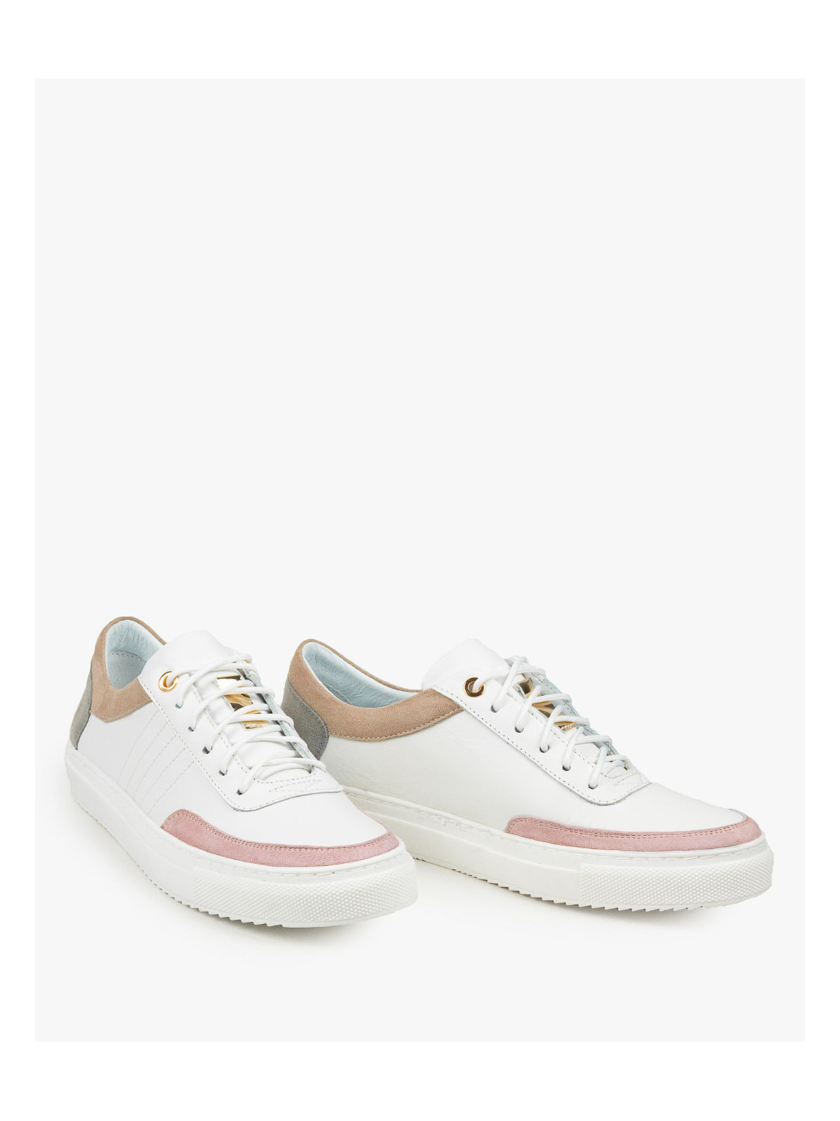 Wielokolorowe trampki damskie skórzane