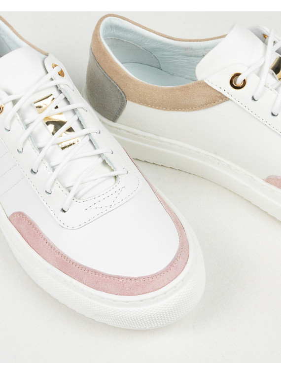 Wielokolorowe trampki damskie skórzane