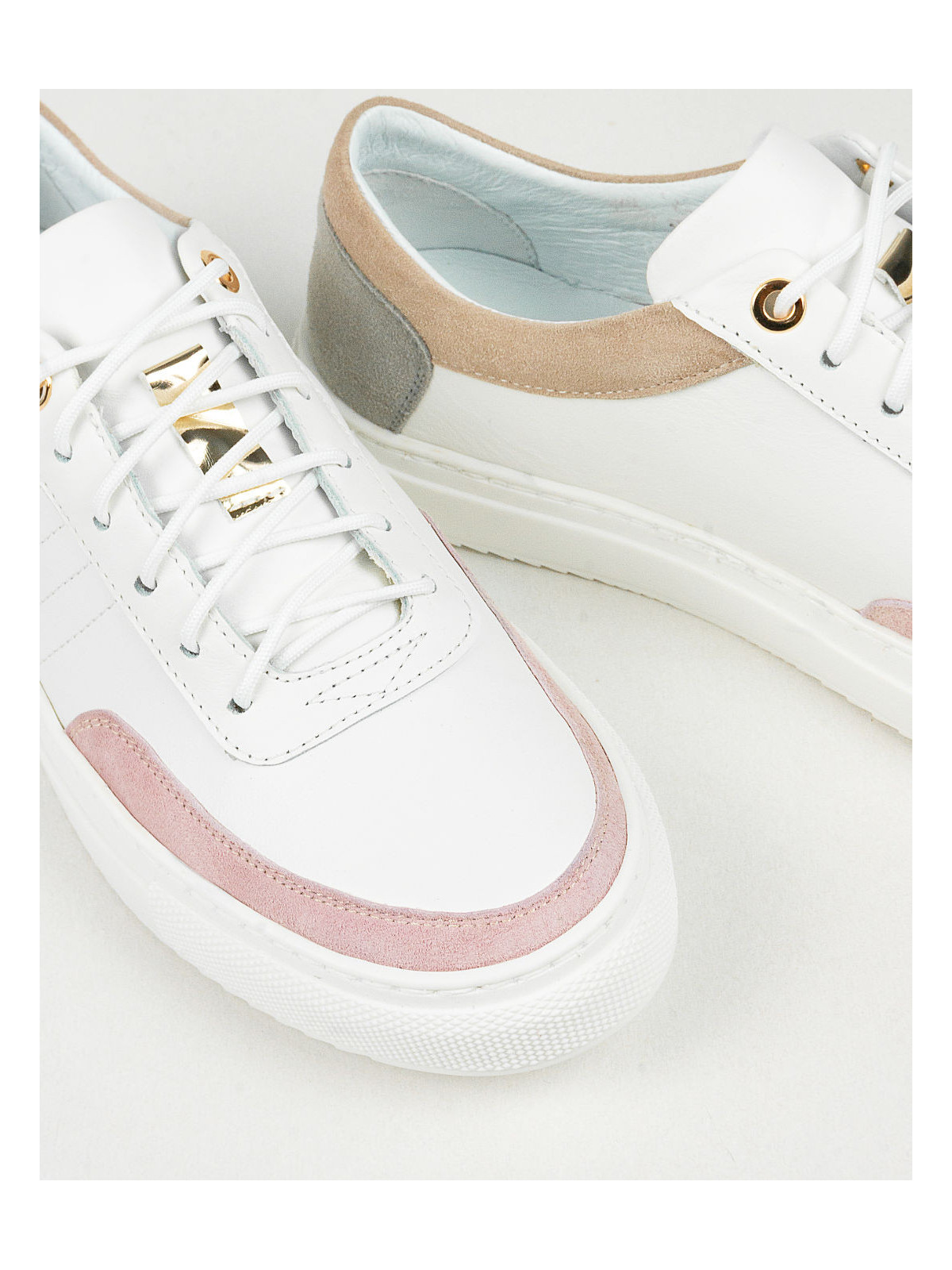 Wielokolorowe trampki damskie skórzane