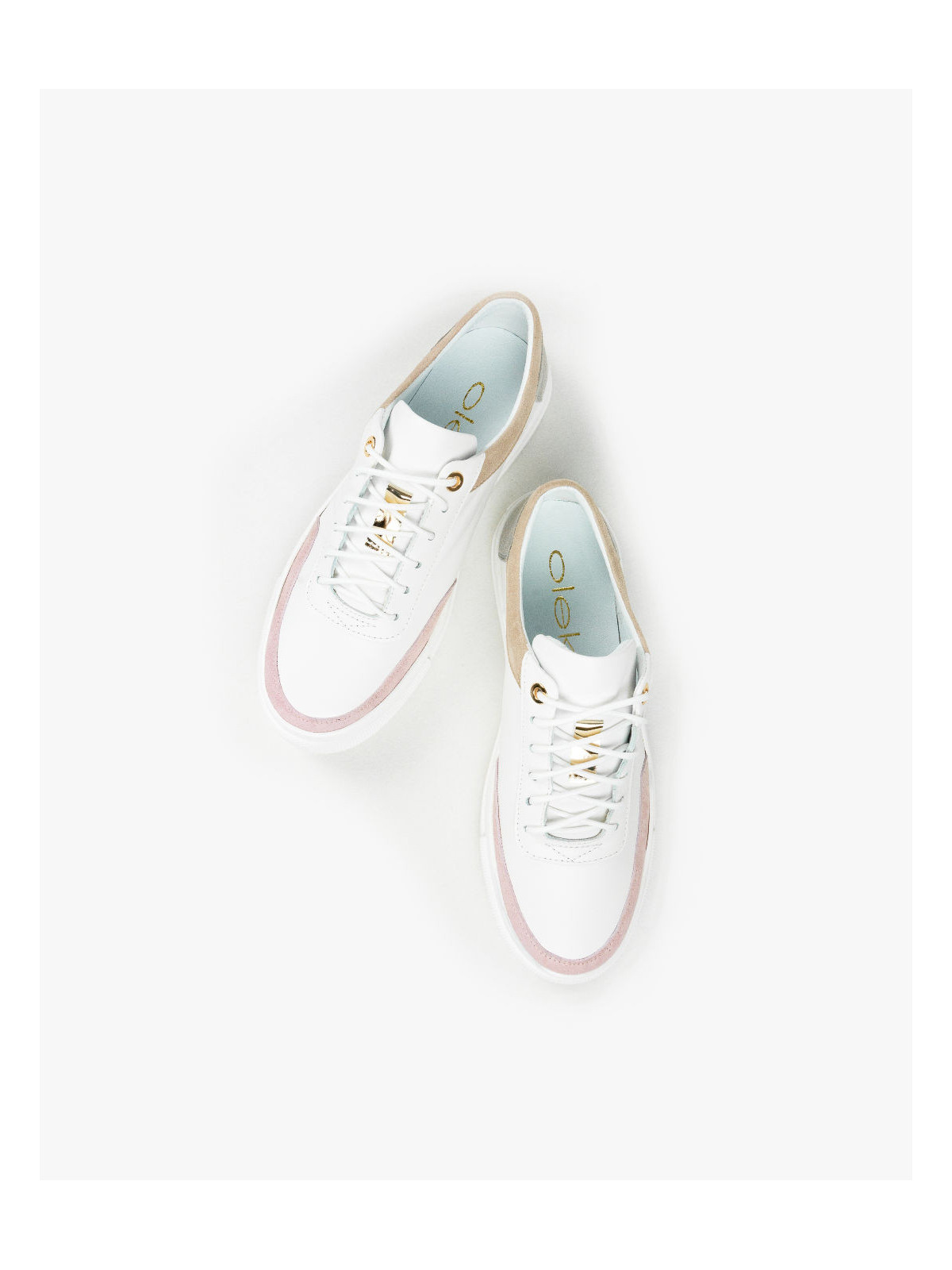 Wielokolorowe trampki damskie skórzane