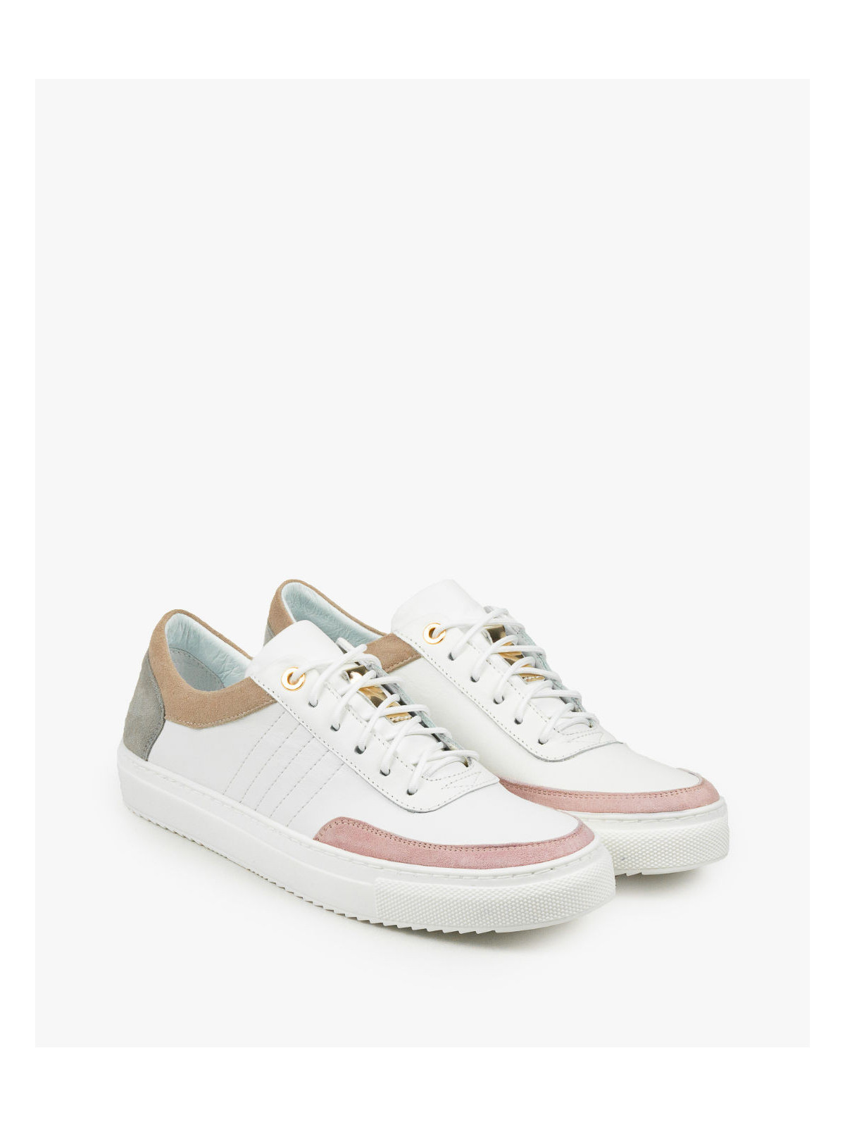 Wielokolorowe trampki damskie skórzane