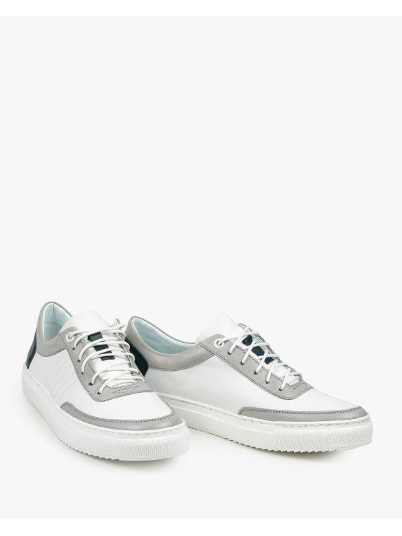 Wielokolorowe trampki damskie skórzane